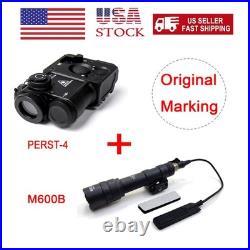 Tactical PERST-4 Green Dot Pointer Sight IR Aiming Laser with M600B Weaponlight
