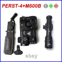 Tactical PERST-4 Green Dot Pointer Sight IR Aiming Laser with M600B Weaponlight
