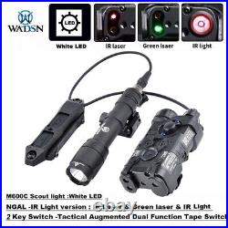 Tactical Picatinny NGAL IR illuminator Red laser M600C Flashlight Control Combo