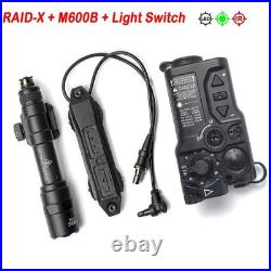 Tactical RAID-X IR Aiming Sight Green Laser +M300B M600C Flashlight +Dual Switch