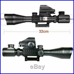 Tactical Rifle AR15 Scope Combo C4-12x50EG Dual Illuminated Red Laser Sight