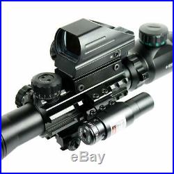Tactical Rifle AR15 Scope Combo C4-12x50EG Dual Illuminated Red Laser Sight