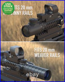 Tactical Rifle Scope Combo 3-9X32 Red Dot Green Laser for Picatinny Rail