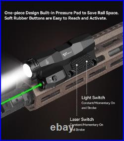 Tactical Strobe Light Green Laser Combo USB Rechargeable