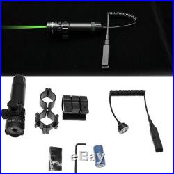 US Tactical 532nm Green Laser Dot Scope Sight Remote Switch 2 Mounts For Rifle