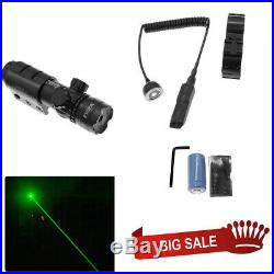 US Tactical 532nm Green Laser Dot Scope Sight Remote Switch 2 Mounts For Rifle