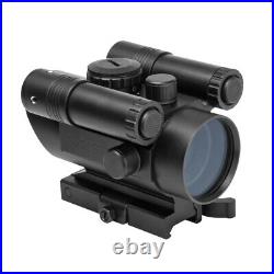 VISM Deluxe Red Dot Reflex Sight with Green Laser & Flashlight Picatinny Mount BLK