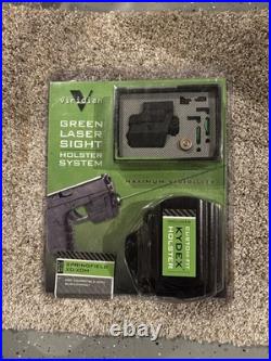 Viridian Green Laser Sight and Holster System for Glock Pistol with Universal Rail