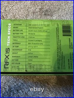 Viridian Optics RFX15 Green 3 MOA Dot Sight with Picatinny Mount NV Waterproof