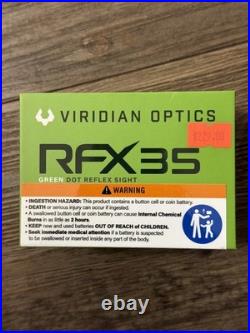 Viridian RFX 35 Green Dot Sight 3 MOA RMR Footprint with Picatinny Mount 981-0057 Viridian RFX 35 Green Dot Sight 3 MOA RMR Footprint with Picatinny Mount 981-0057