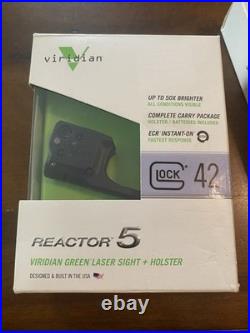 Viridian Reactor 5 Green Laser Sight Glock 42 with Instant-On Holster New in Box