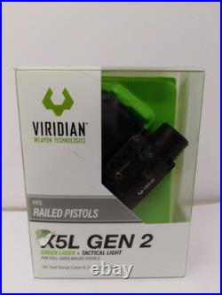 Viridian X5L Gen 2 Green Laser & Tactical Light, for Full-Sized Railed Pistols