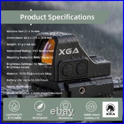 XGA 507K-X2 Open Reflex Multi-Reticle Red Dot Sight for RMSC